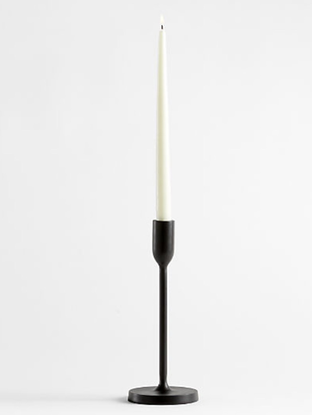 New! Crate&Barrel Black Metal Single Taper Candle Holder 11”